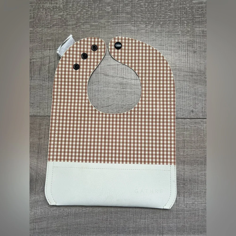 Gathre Brown and White Checkered Bib